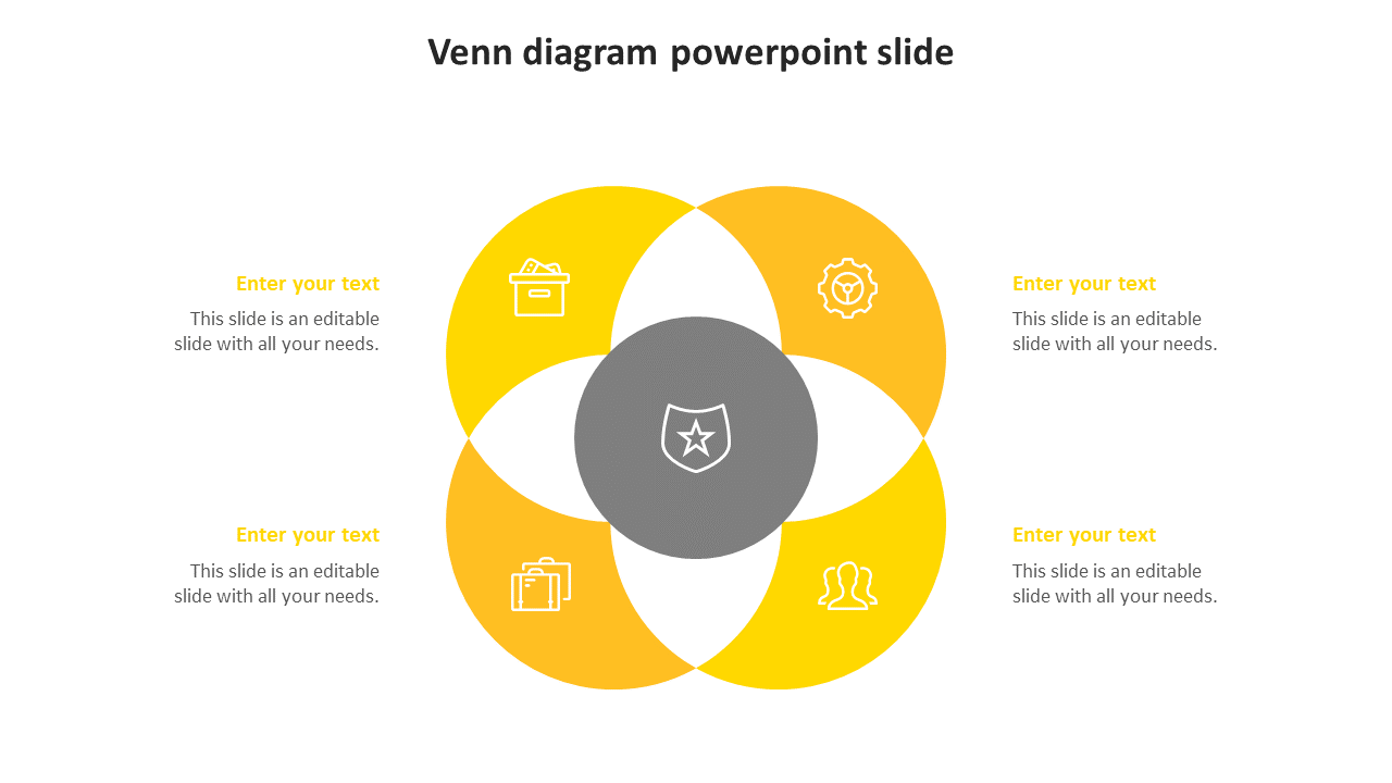 venn diagram powerpoint slide-yellow